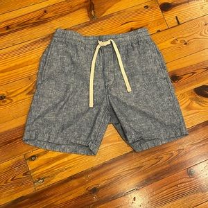 J Crew Men Drawstring Linen-Cotton Dock Short NWOT Small Chambray